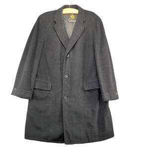 August Clothing Men's Button-Up Coat Black 46x40 Cashmere Knit Pockets